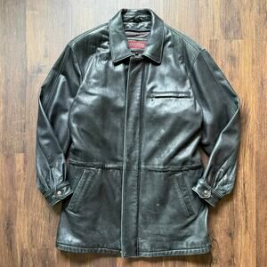 Couture by Z. Cavarri Black Lamb Leather Coat Men’s Large Vintage